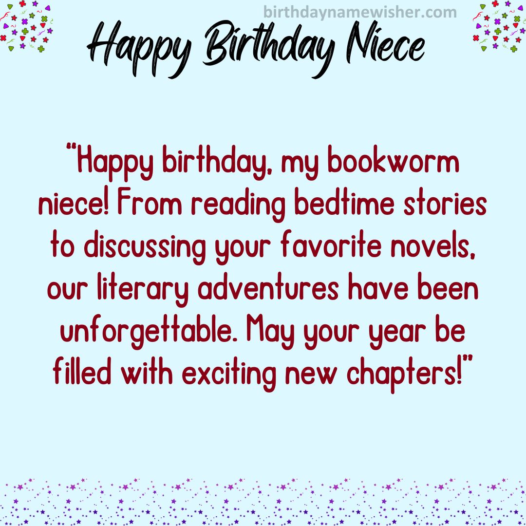 Happy birthday, my bookworm niece! From reading bedtime stories to discussing
